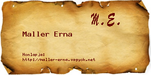 Maller Erna névjegykártya